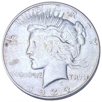 1934-D Silver Peace Dollar NEARLY UNCIRCULATED