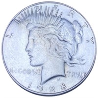 1928-S Silver Peace Dollar XF