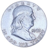 1963-D Franklin Half Dollar NEARLY UNCIRCULATED