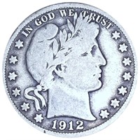 1912-S Barber Half Dollar NICELY CIRCULATED