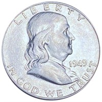 1949-S Franklin Half Dollar CLOSELY UNCIRCULATED