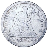 1853 Seated Liberty Quarter NICELY CIRCULATED