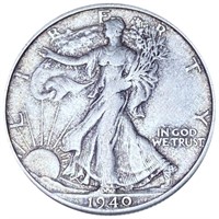 1940-S Walking Liberty Half Dollar ABOUT UNC