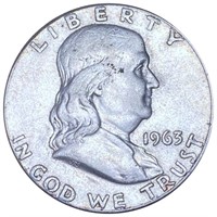 1963 Franklin Half Dollar ABOUT UNCIRCULATED