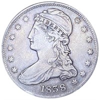 1838 Capped Bust Half Dollar ABOUT UNCIRCULATED