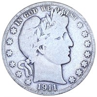 1911-S Barber Half Dollar NICELY CIRCULATED