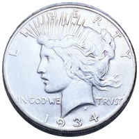 1934-S Silver Peace Dollar LIGHTLY CIRCULATED