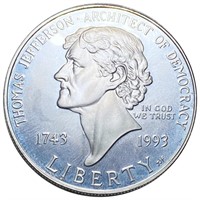 1993-S Thomas Jefferson Dollar CHOICE PROOF