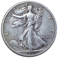 1936-D Walking Liberty Half Dollar NEARLY UNC