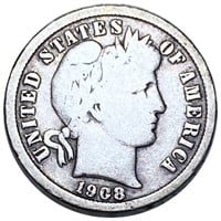1908-S Barber Dime NICELY CIRCULATED