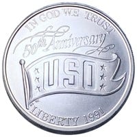 1991-D USO 50th Ann. Comm. Dollar UNCIRCULATED