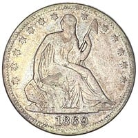 1869 Seated Liberty Half Dollar NICELY CIRCULATED