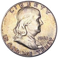 1961 Franklin Half Dollar NEARLY UNCIRCULATED