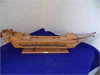 Wooden Spanish Galleon Model 33" Long 9" Tall