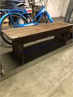 Wood bench, 15 x 55 x 17T