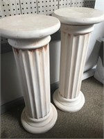 Pair of White Columns / Plant Stands