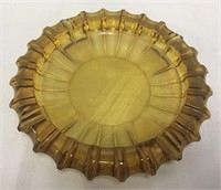 Groved Art Glass Ash Tray