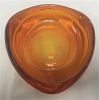 Golden Art Glass Ash Tray