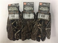 (3) Sets of Large Camo Work Gloves - New