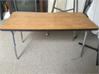 Adjustable Height Wood Top Table