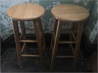 Pair of Wood Bar Stools