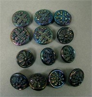 Lot Incuding 13 Misc Carnival Glass Buttons
