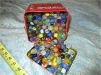 Marble Collection - Glass & Agate Marbles In Tin