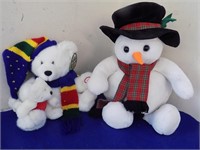 Plush Snowman and Bear