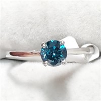 $3500 14K  Fancy Vivid Blue Diamond(0.45Ct,I1) Rin