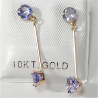 $500 10K  4 Tanzanite(1ct) Earrings