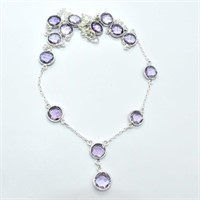 $300 Silver Amethyst(24.75ct) Necklace