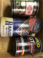 Assorted automotive product cans--Drydene,Skelly,