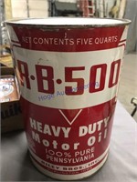 R-B-500 Heavy Duty Motor Oil 5-quart can