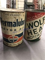 Wolf's Head Motor Oil, Standard 5 qt cans,