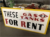 DX Gas Tanks for Rent wood sign, 24 x 48