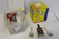 Box Shop rags, painting items, weatherstripping