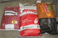 Two Bags or Sorghum, One bag of seed corn