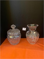 Crystal Vase & Lidded Candy