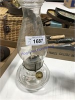 CLEAR GLASS OIL LAMP-APPROX 13"T