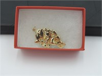 Vintage 1972 Razorback Gold Plated Charm NOS