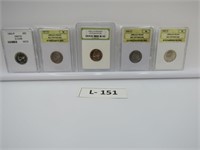 Lot of 5 - Jefferson Proof Nickels