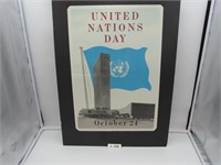 UN Day Poster - Building & Flag 1950's
