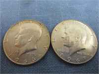 1966 & 1967 Kennedy Halves - 40% Silver
