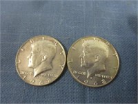 2 - 1968 40% Kennedy Half Dollars