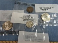 Mercury Dime, Everglade Quarters, Indian Penny