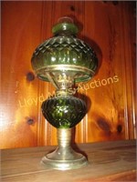 Vintage Glass Oil Parlor Lamp / Hurricane Lamp