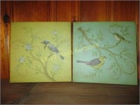 Pair of Giclee Art Prints On Canvas - Birds