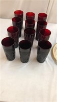 Ruby red glassware (12)
