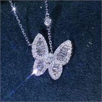 Butterfly diamond pendant 18k gold