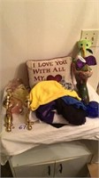 Decor, dust buster, boot , stuffed animal,